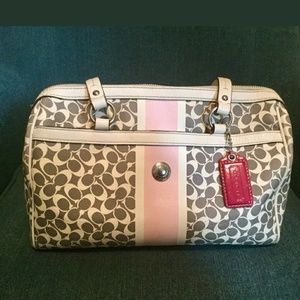 Coach Chelsea Heritage # F15132 gray, white, pink